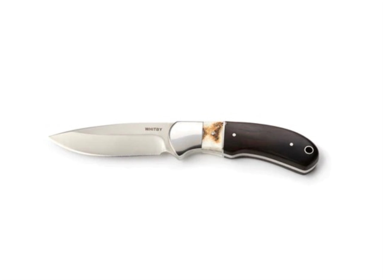 Staghorn & Ebony Wood Sheath Knife - 3.5"