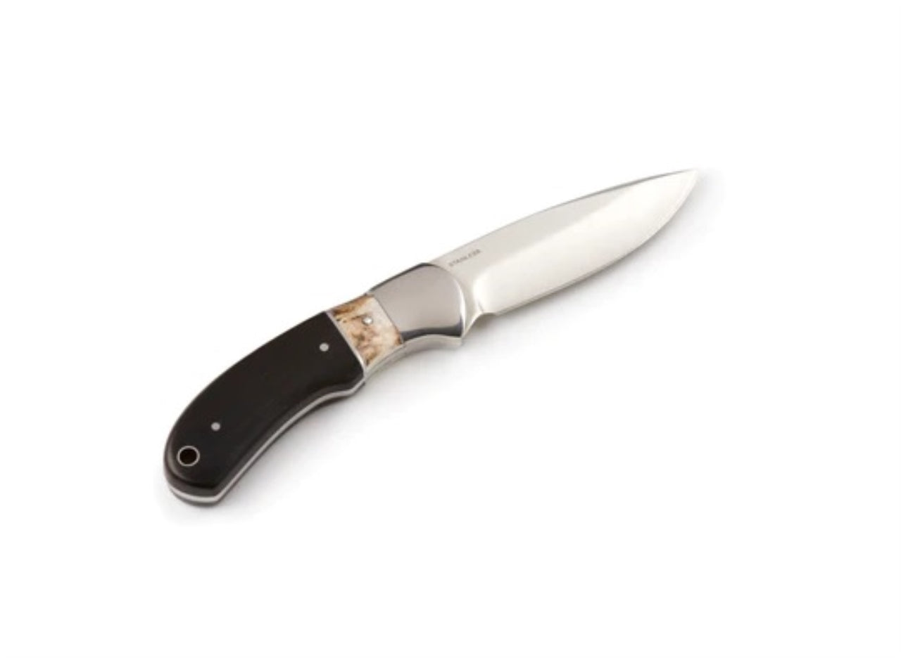 Staghorn & Ebony Wood Sheath Knife - 3.5"