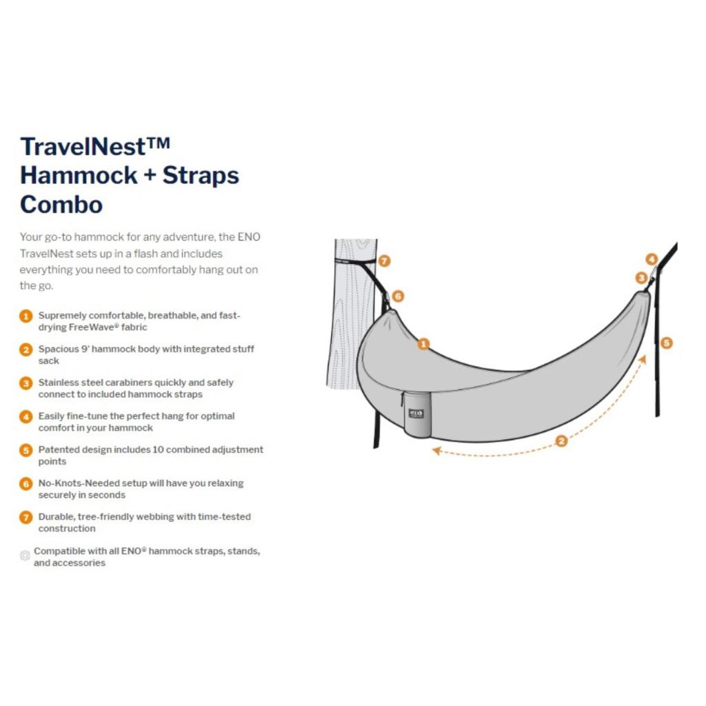 ENO TravelNest Hammock + Straps Combo