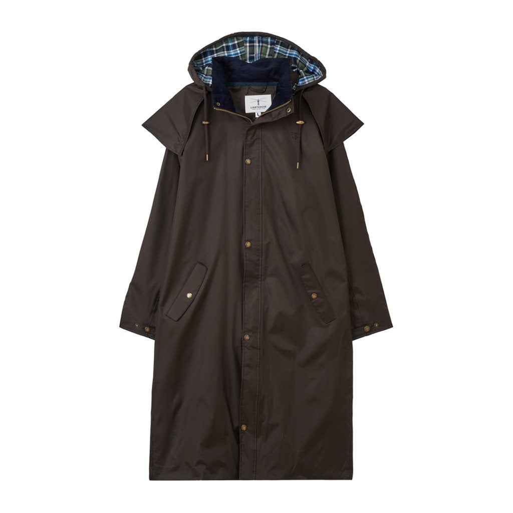 Mens Stockman Coat full length (chocolate)