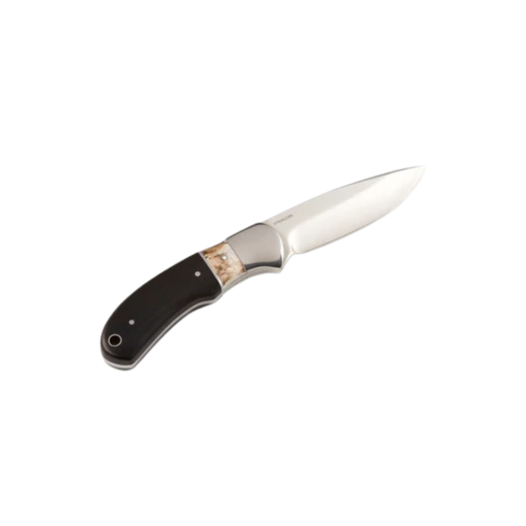 Staghorn & Ebony Wood Sheath Knife - 3.5"