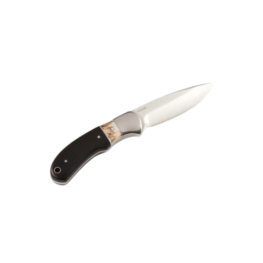 Staghorn & Ebony Wood Sheath Knife - 3.5"