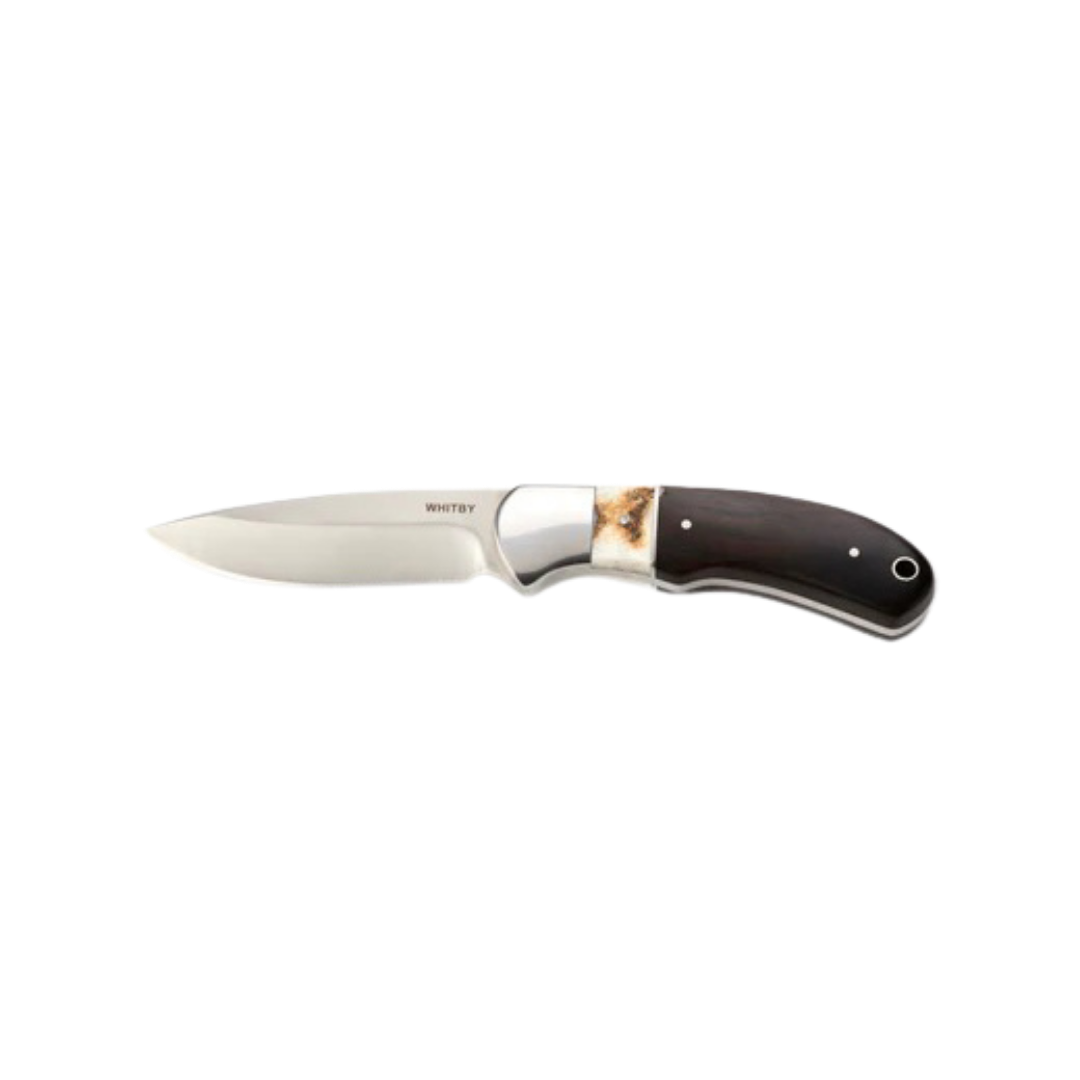 Staghorn & Ebony Wood Sheath Knife - 3.5"