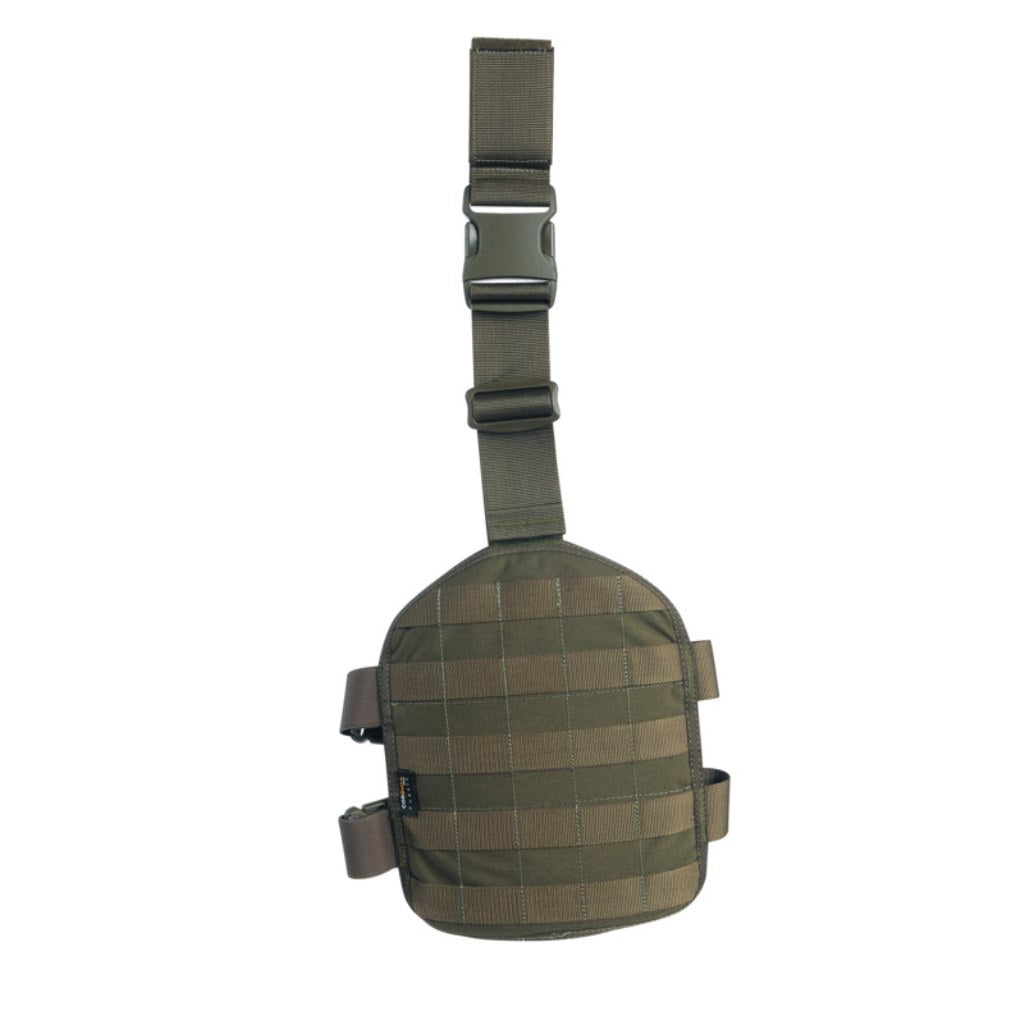Tasmanian Tiger Leg Base with rigid Molle system plate, loop at the top to fix to your waist belt and two adjustable leg straps (tucked away) – Olive | TT7674.331
