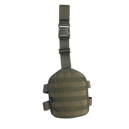 Tasmanian Tiger Leg Base with rigid Molle system plate, loop at the top to fix to your waist belt and two adjustable leg straps (tucked away) – Olive | TT7674.331