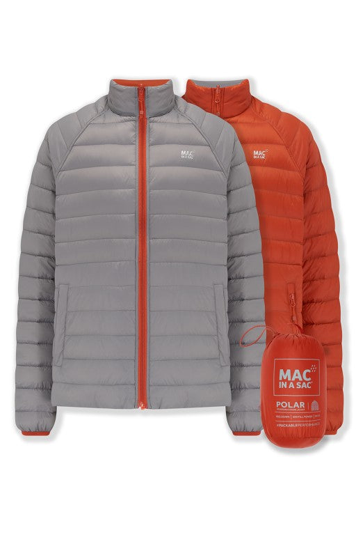 Mens Polar Reversible Down Jacket (orange/grey)