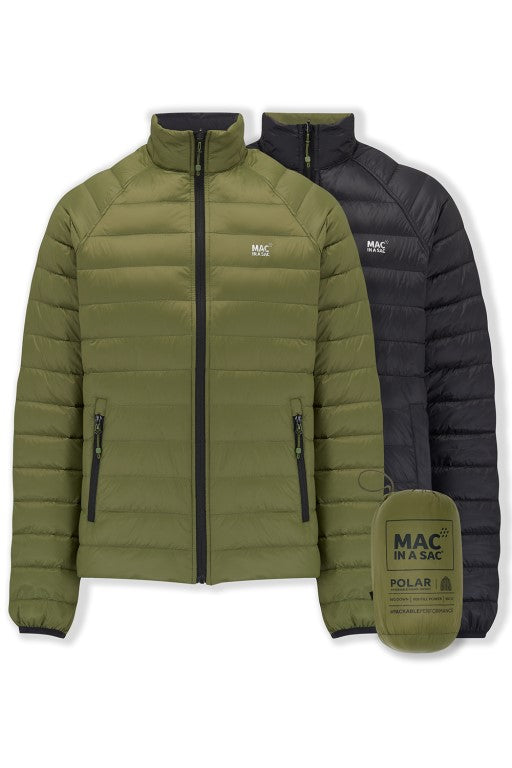Mens Polar Reversible Down Jacket (khaki/black)