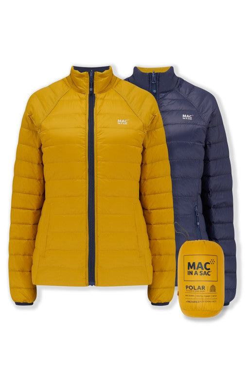 Ladies Polar Reversible Down Jacket (navy/mustard)