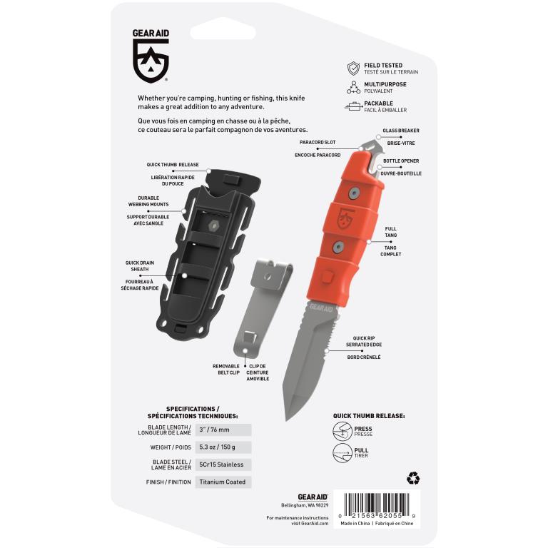 Gear Aid Buri Drop Point Knife