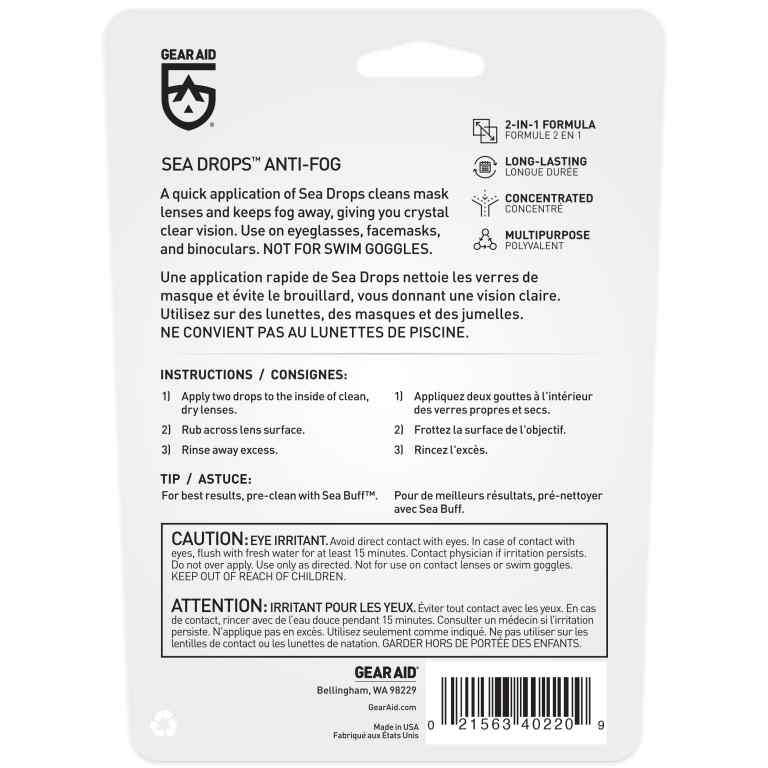 Gear Aid Sea Drops Anti-Fog & Lens Cleaner