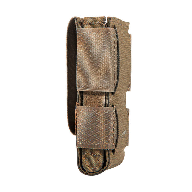 Left side view of Tasmanian Tiger PI magazine pouch with removable hook-and-loop fastening side stabilizer – Coyote Brown | TT7956.346