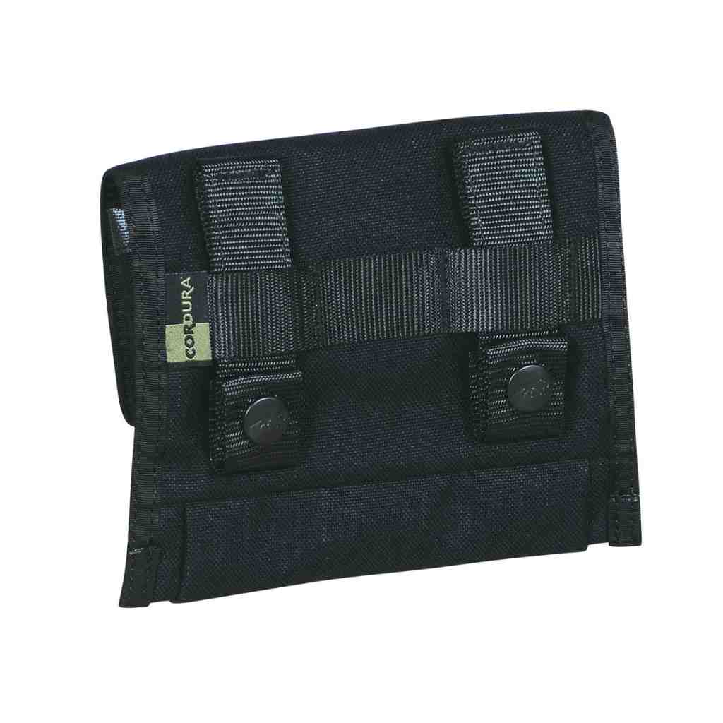 Three quarter back view of MIL Pouch Utility for small gear with MOLLE system - Black 