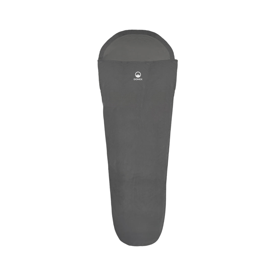 Front view of Domex Mummy Polyester Liner - Grey | Ships Within New Zealand
