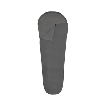 Front view of Domex Mummy Polyester Liner Shown Open - Grey |