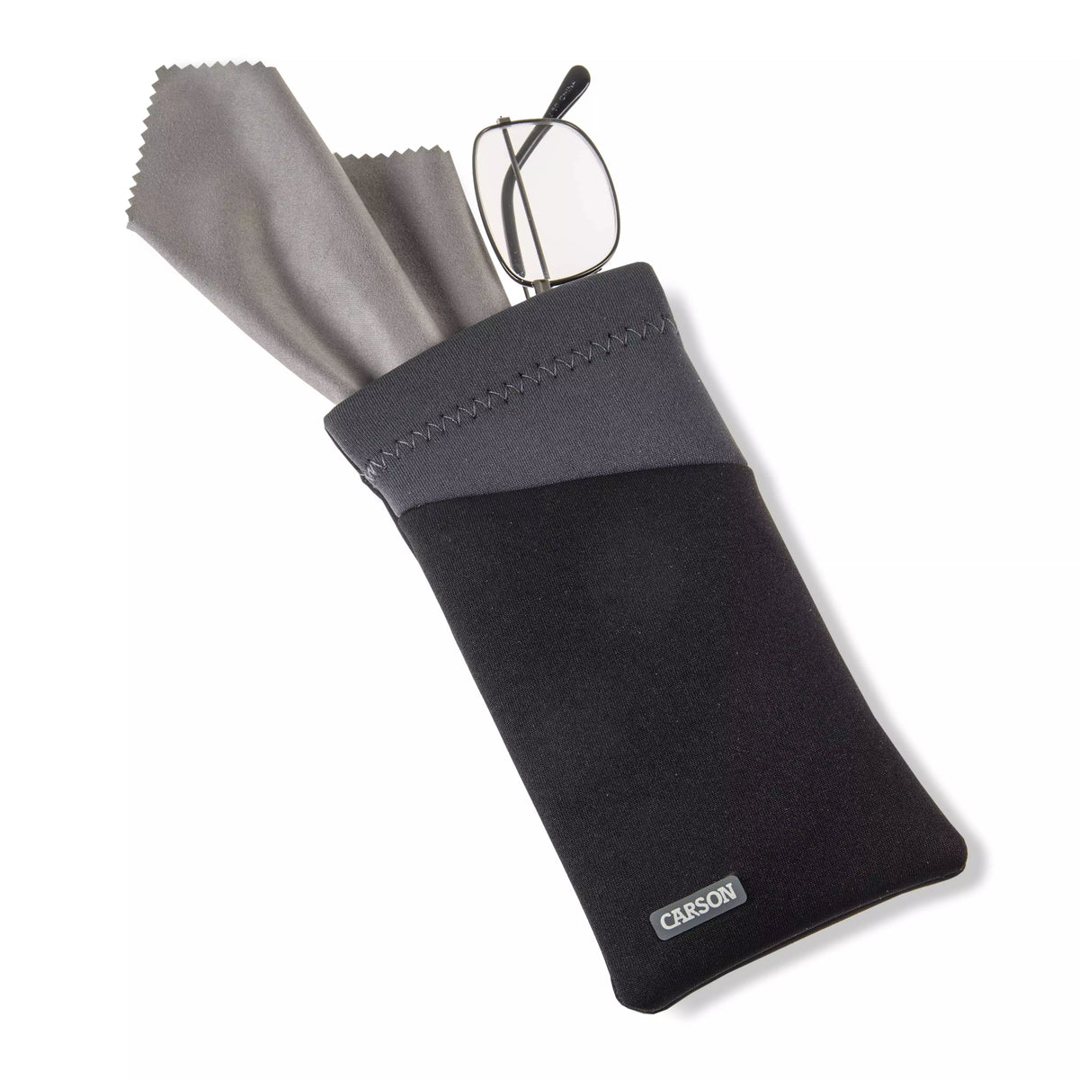 Carson Neoprene Eyewear Case with attached Lens Cloth (assorted colours)