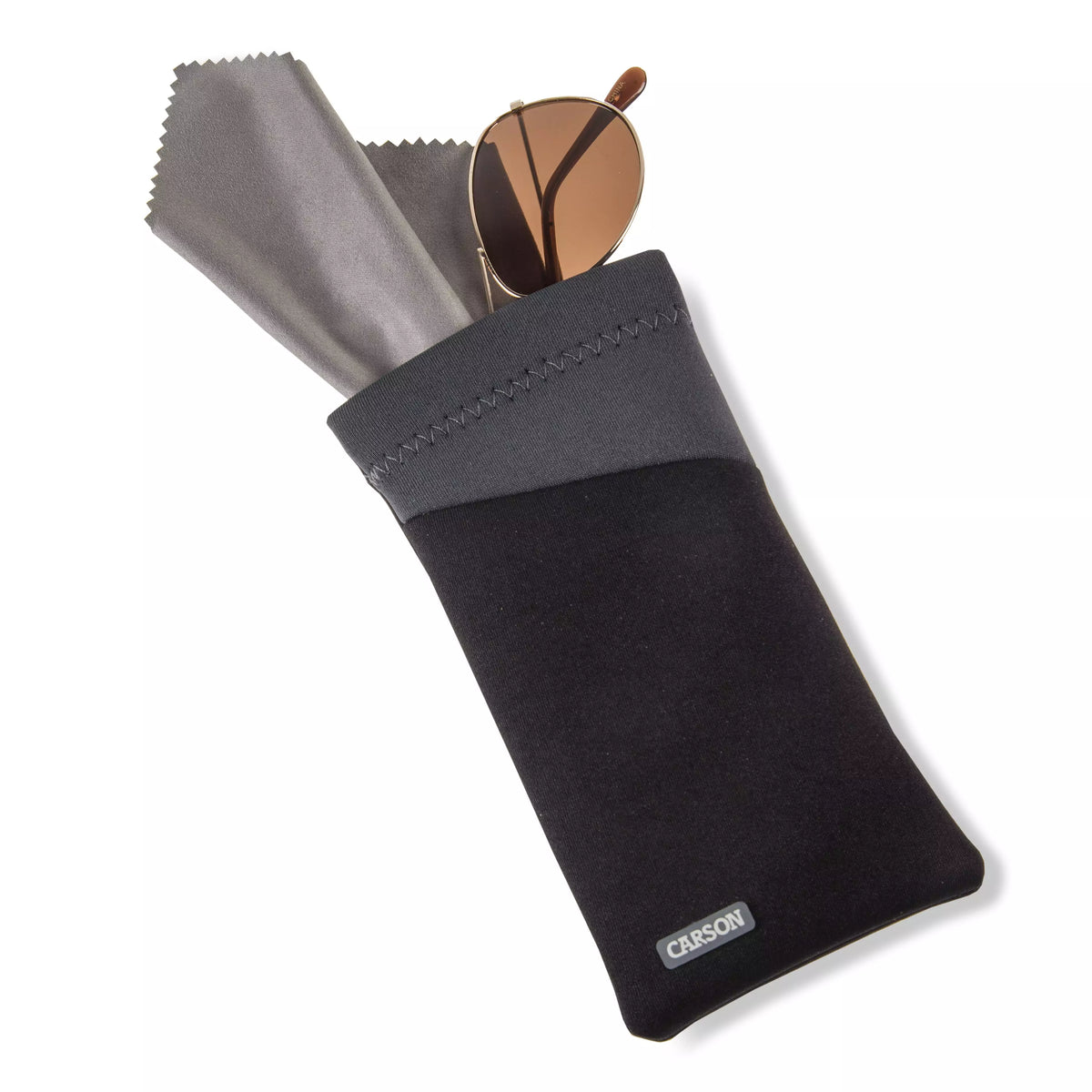 Carson Neoprene Eyewear Case with attached Lens Cloth (assorted colours)