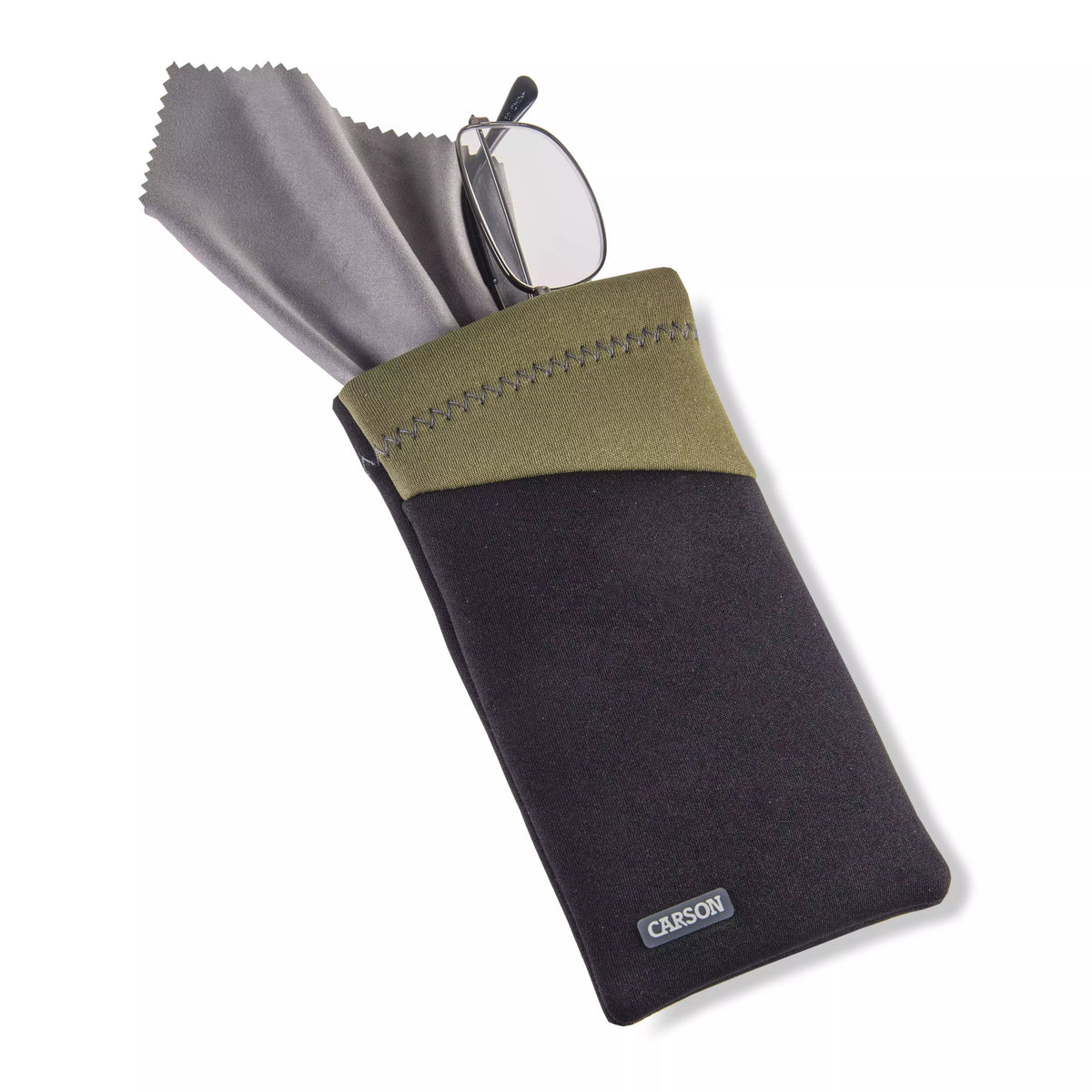 Carson Neoprene Eyewear Case with attached Lens Cloth (assorted colours)