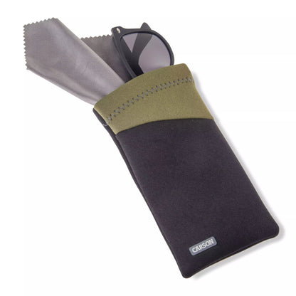 Carson Neoprene Eyewear Case with attached Lens Cloth (assorted colours)