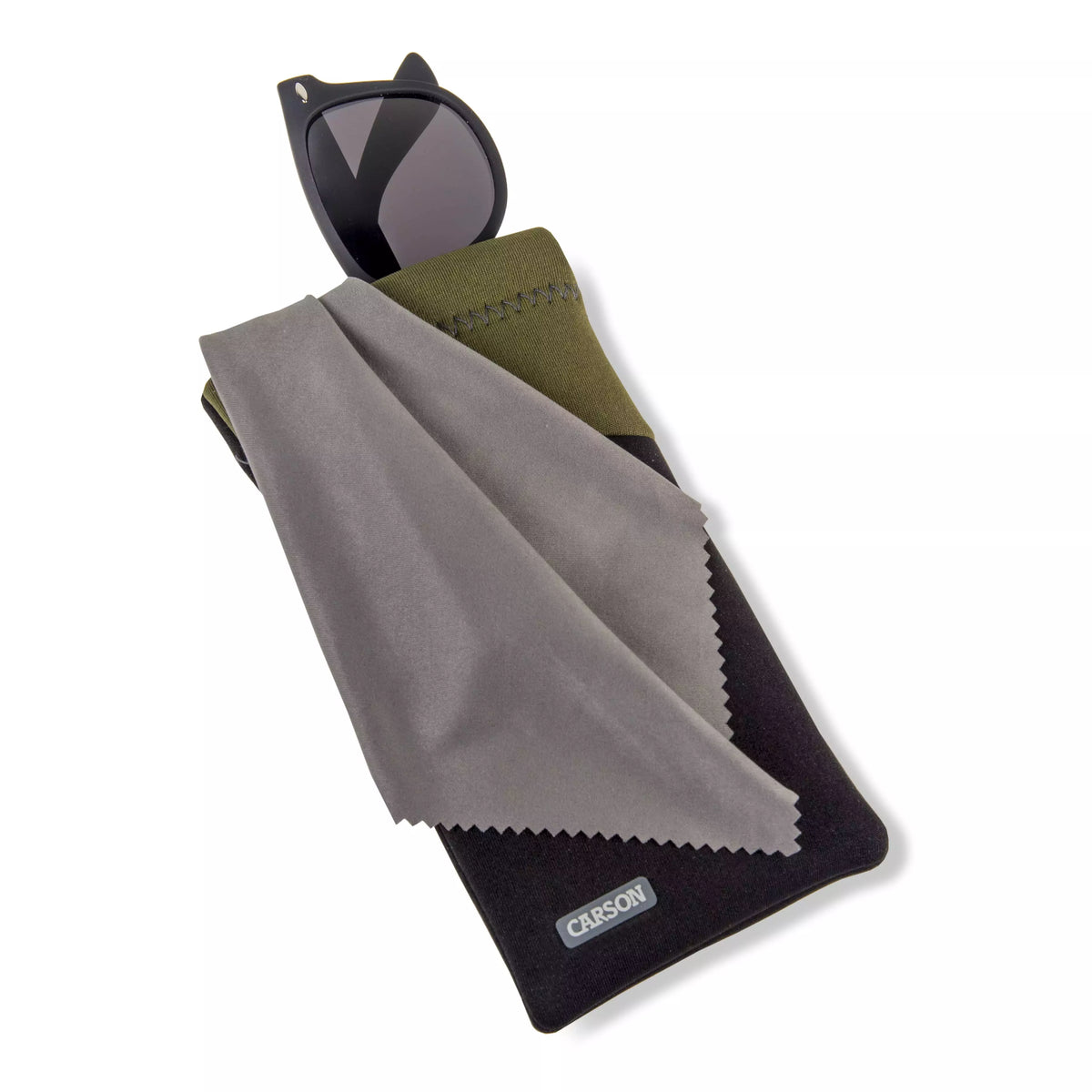 Carson Neoprene Eyewear Case with attached Lens Cloth (assorted colours)