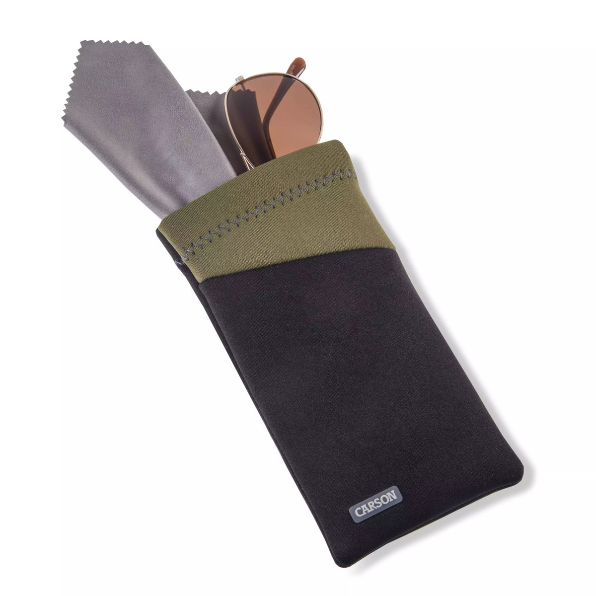 Carson Neoprene Eyewear Case with attached Lens Cloth (assorted colours)