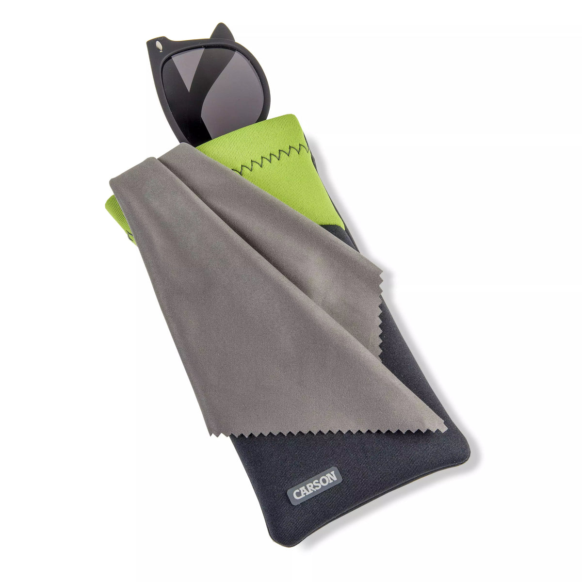 Carson Neoprene Eyewear Case with attached Lens Cloth (assorted colours)