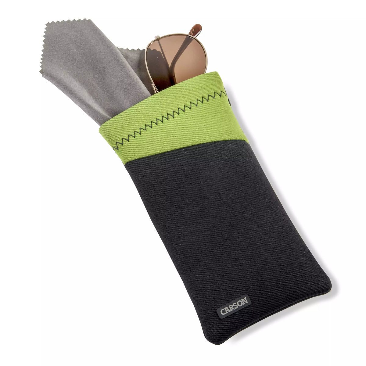 Carson Neoprene Eyewear Case with attached Lens Cloth (assorted colours)