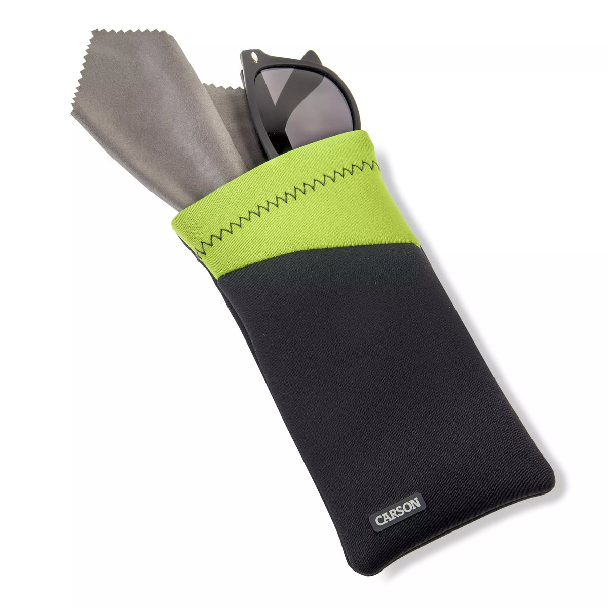 Carson Neoprene Eyewear Case with attached Lens Cloth (assorted colours)