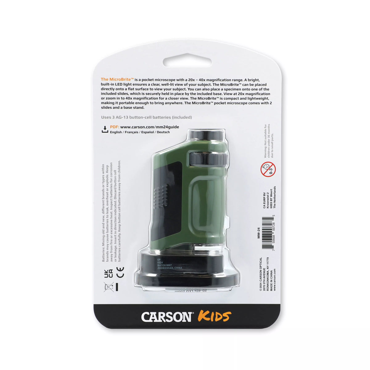 Carson Kids 20x-40x MicroBrite Pocket Microscope