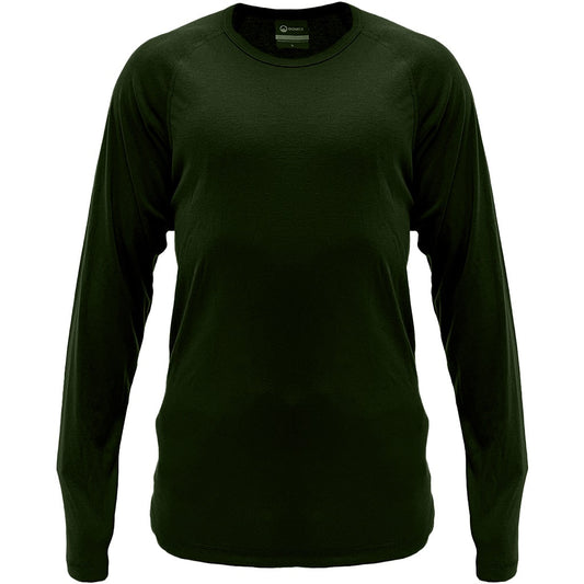 Front view of Domex  Unisex Thermalayer Long Sleeve, Crew Neck Top - Olive Green. Ships Within New Zealand | DOMALS600, DOMALS6000, DOMALS6001, DOMALS6002, DOMALS6003, DOMALS6004, DOMALS6005, DOMALS6006, DOMALS6007