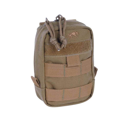 Three quarter front view of Tasmanian Tiger Tac Pouch with extra wide zipped opening, hook-and-loop strips for name tag, and MOLLE system - Coyote Brown | TT7647.346