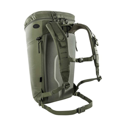 Three quarter back view of Tasmanian Tiger 30 L Companion lightweight sleek daypack with thermo mold back system, adjustable shoulder and waist strap - Olive | TT7331.331