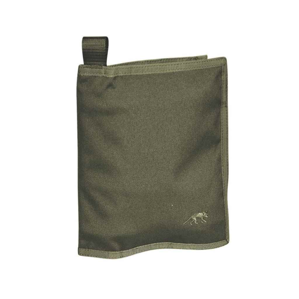 From of  Large Tasmanian Tiger Map Case with tab at top left and TT logo bottom right - Olive| Ships Within New Zealand