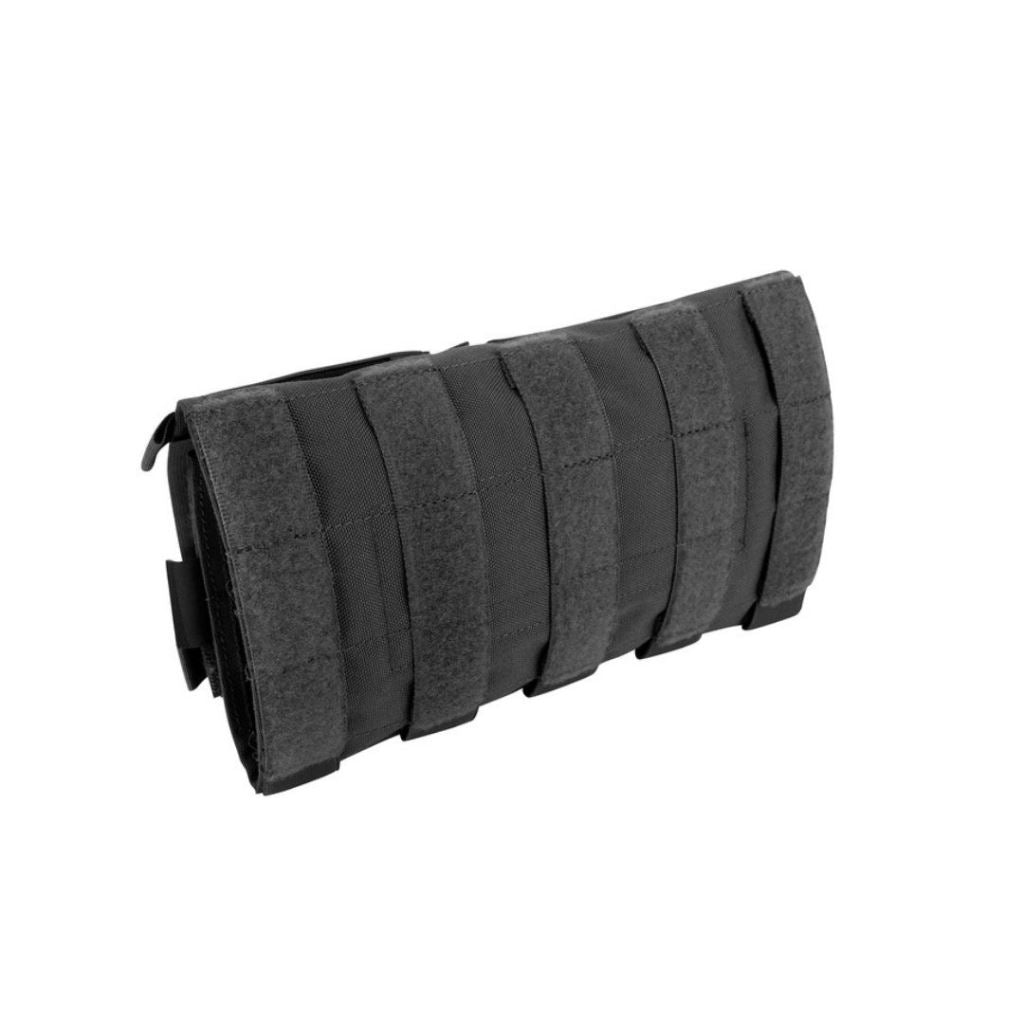 Back of Tasmanian Tiger Length-adjustable MOLLE shell for attaching to vehicle sun visors - Black | GENERAL