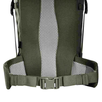 Close up of hip belt on 28 litre Tasmanian Tiger sentinel pack with removable padded hip fins - Olive | TT7353.331