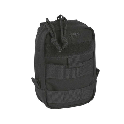 Three quarter front view of Tasmanian Tiger Tac Pouch with extra wide zipped opening, hook-and-loop strips for name tag, and MOLLE system - Black. Ships Within New Zealand | TT7647.040