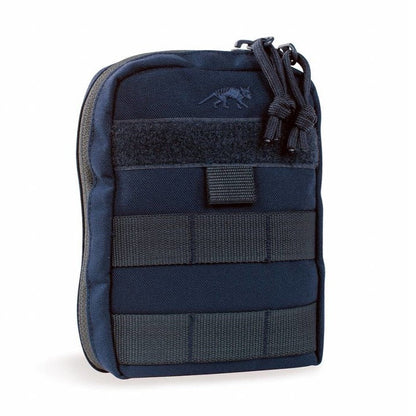 Three quarter front view of  Tasmanian Tiger trema tac pouch with extra wide zipped opening and hook-and-loop-panel - Navy | Ships Within New Zealand