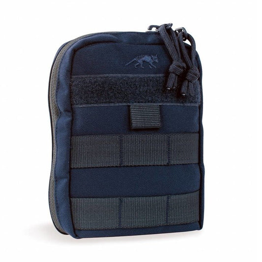 Three quarter front view of  Tasmanian Tiger trema tac pouch with extra wide zipped opening and hook-and-loop-panel - Navy | Ships Within New Zealand