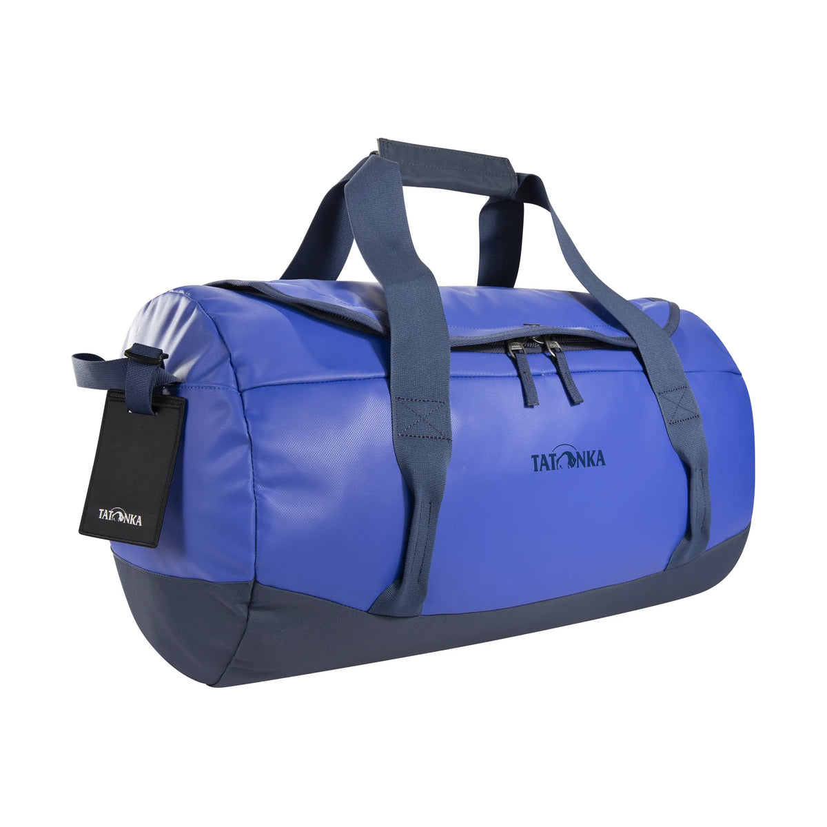 Front three-quarter view of the Tatonka Basic Barrel 45 L in matte blue | TADI.6980.410